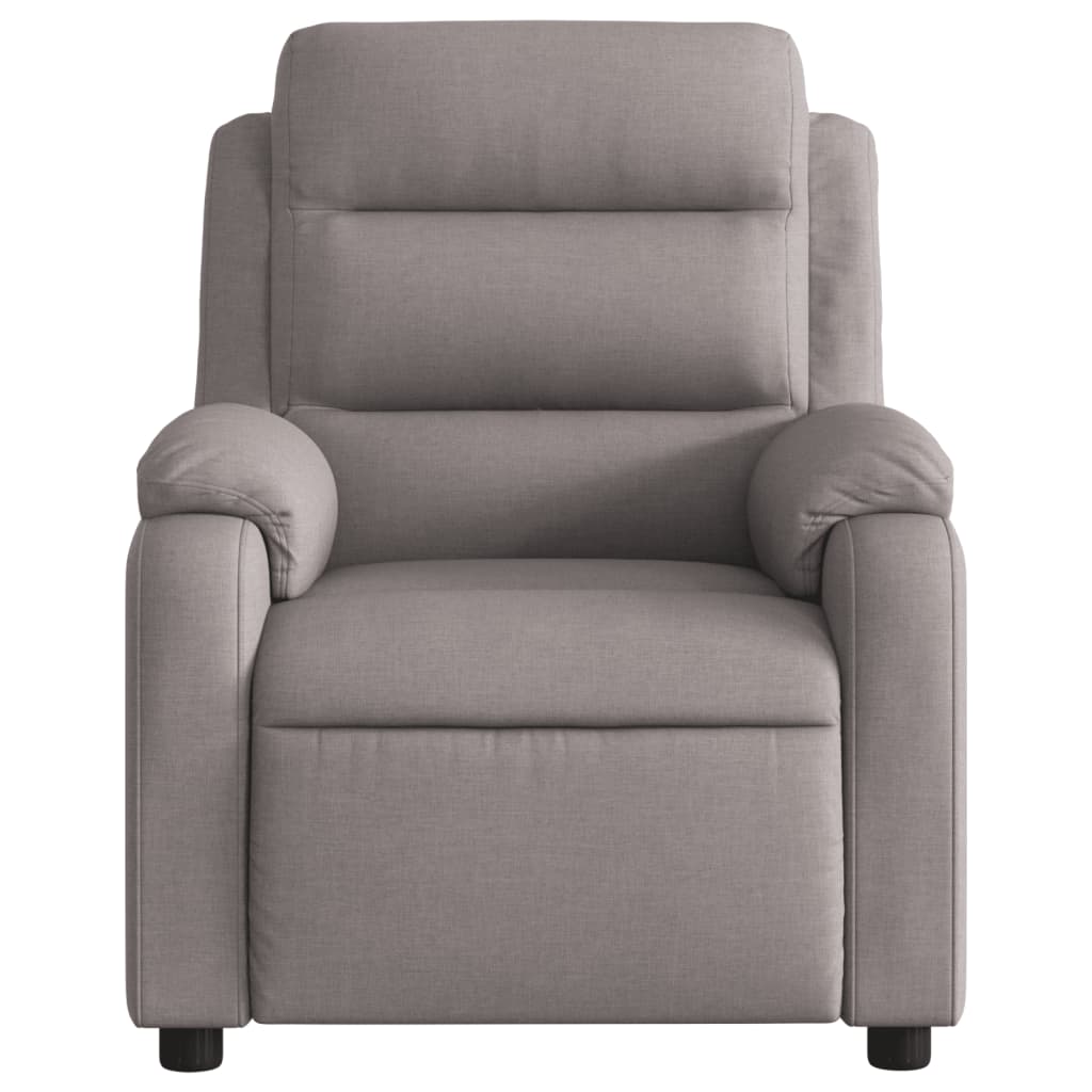 Fauteuil inclinable électrique en tissu taupe
