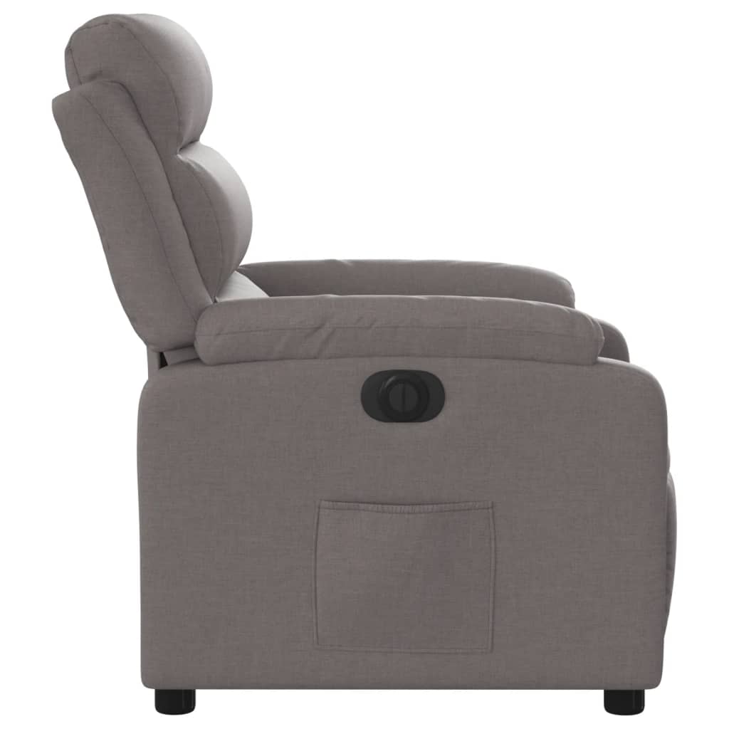 Fauteuil inclinable électrique en tissu taupe