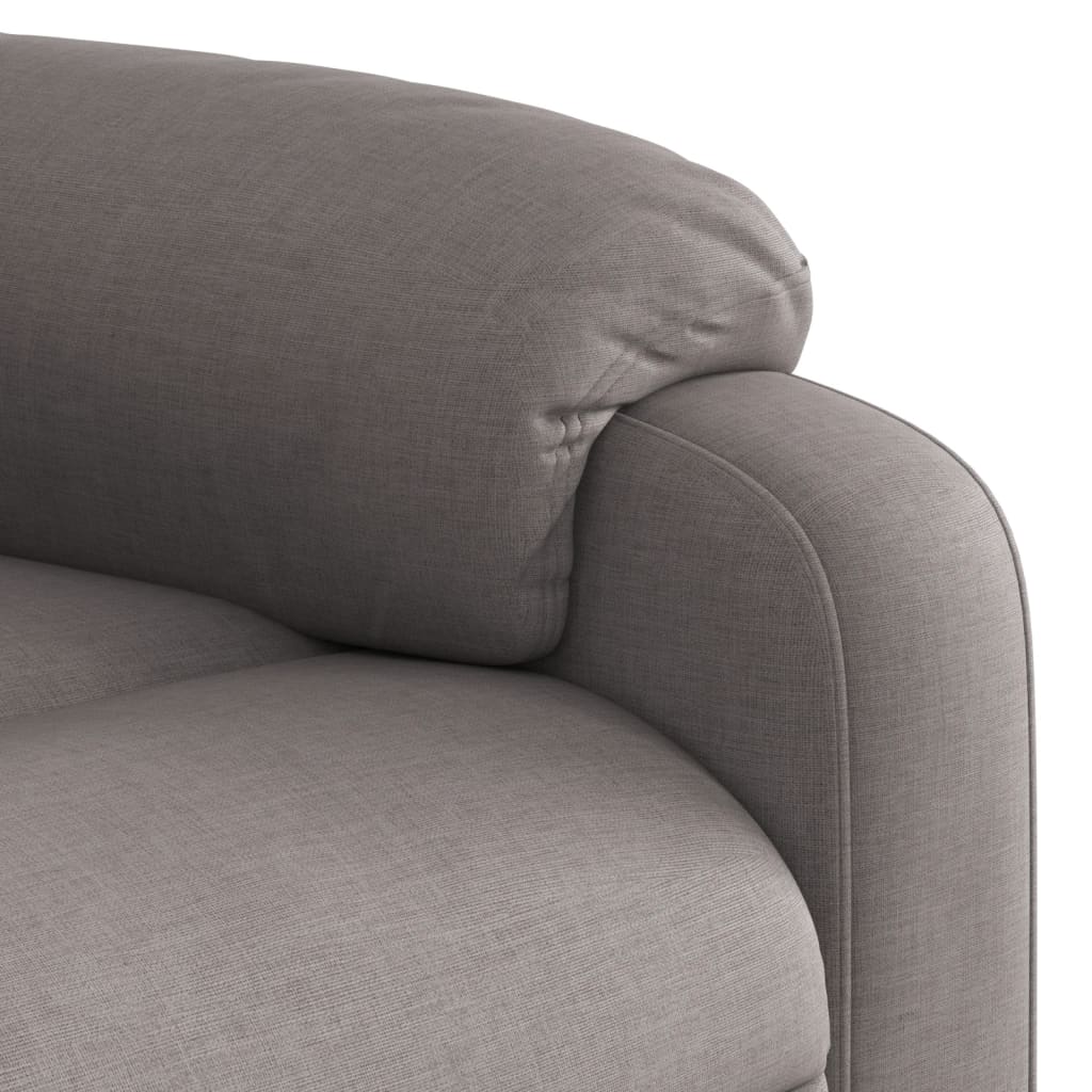 Fauteuil inclinable électrique en tissu taupe