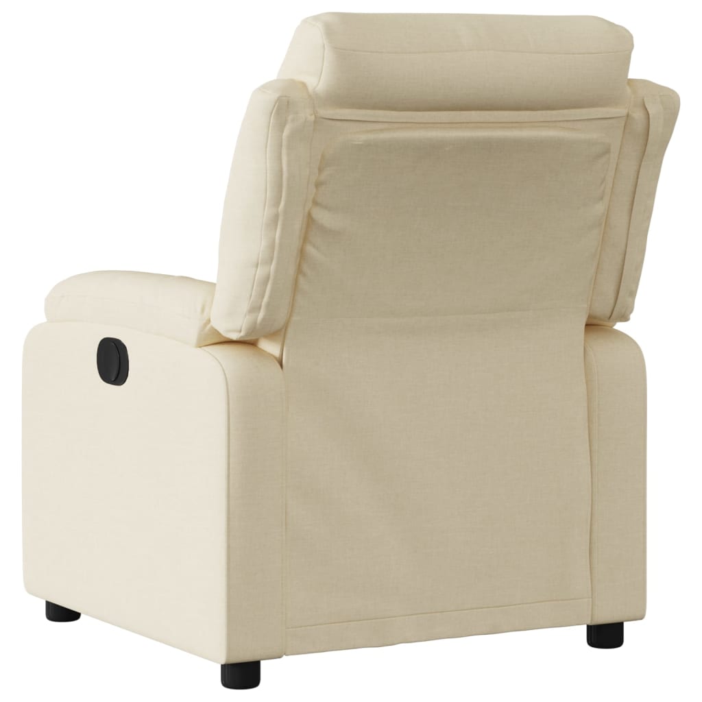 Fauteuil inclinable électrique en tissu crème