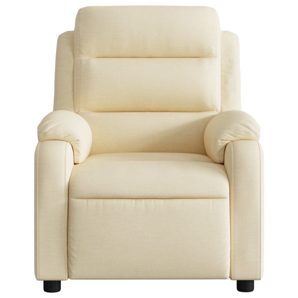 Fauteuil inclinable électrique en tissu crème