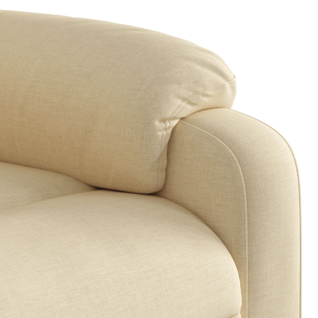 Fauteuil inclinable électrique en tissu crème