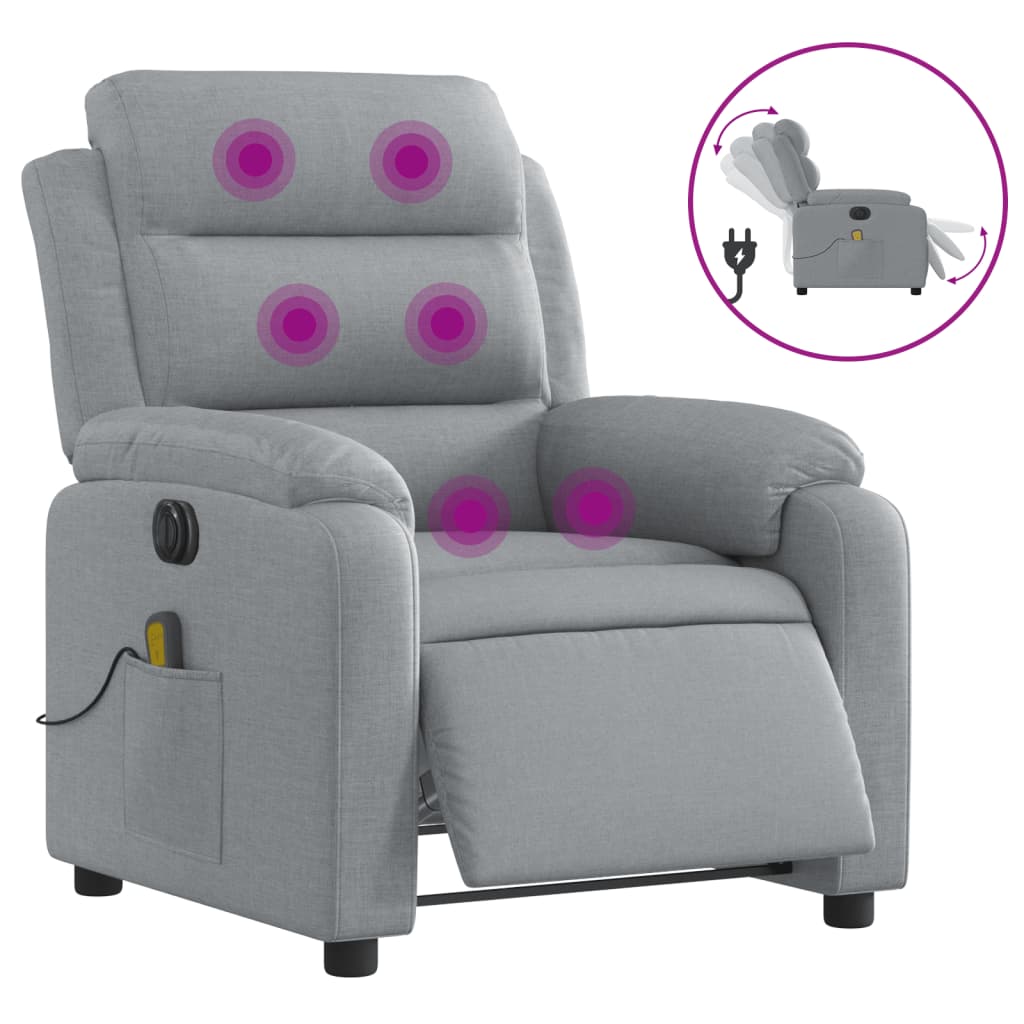 Electric massage chair light grey fabric