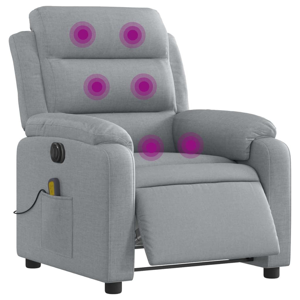Electric massage chair light grey fabric