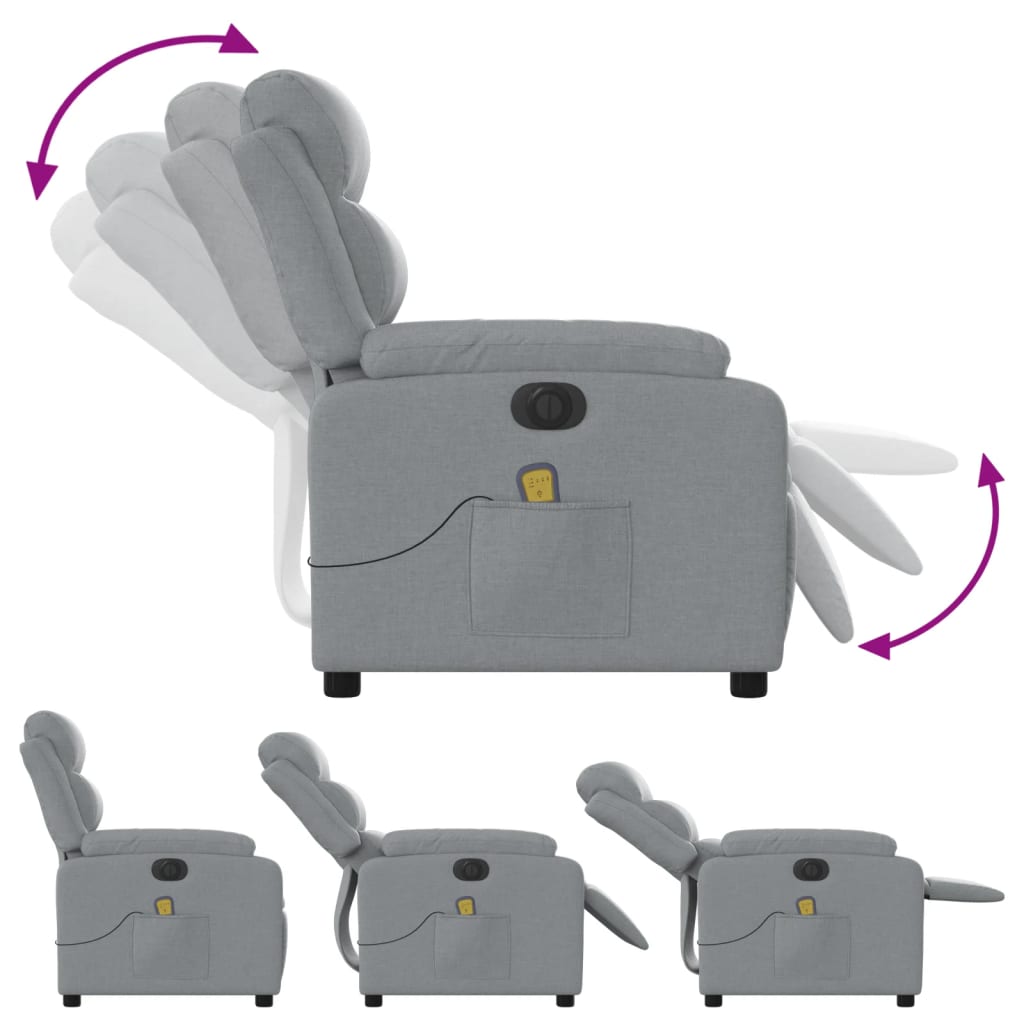 Electric massage chair light grey fabric