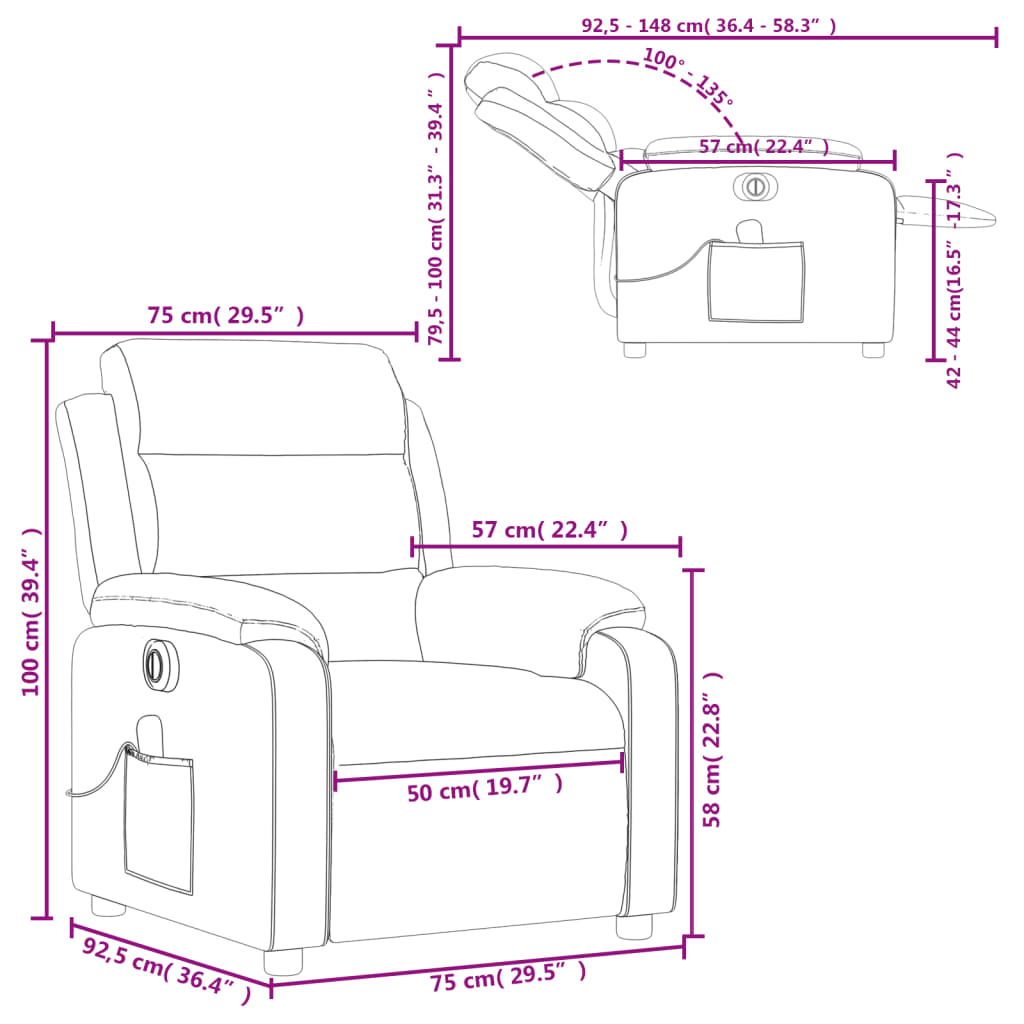 Massagesessel Elektrisch Schwarz Stoff