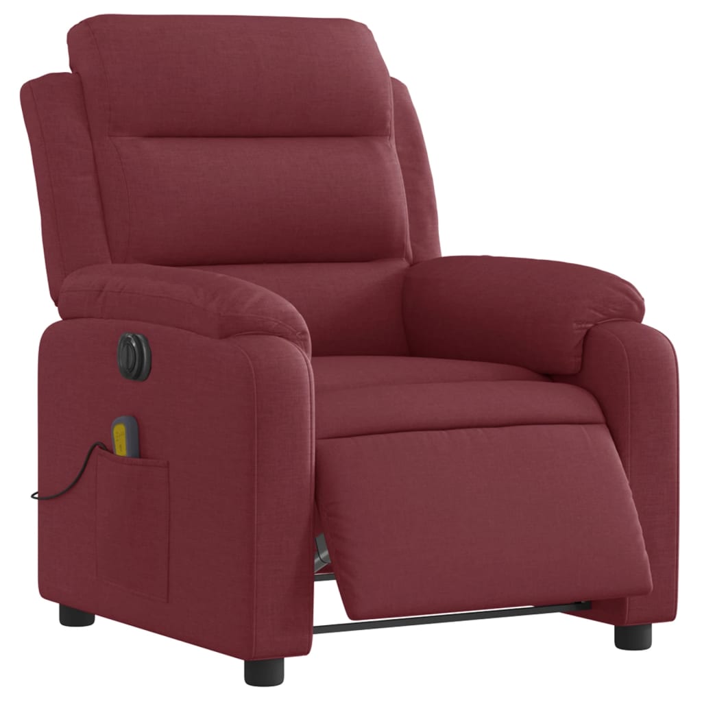 Fauteuil de massage électrique en tissu rouge vin