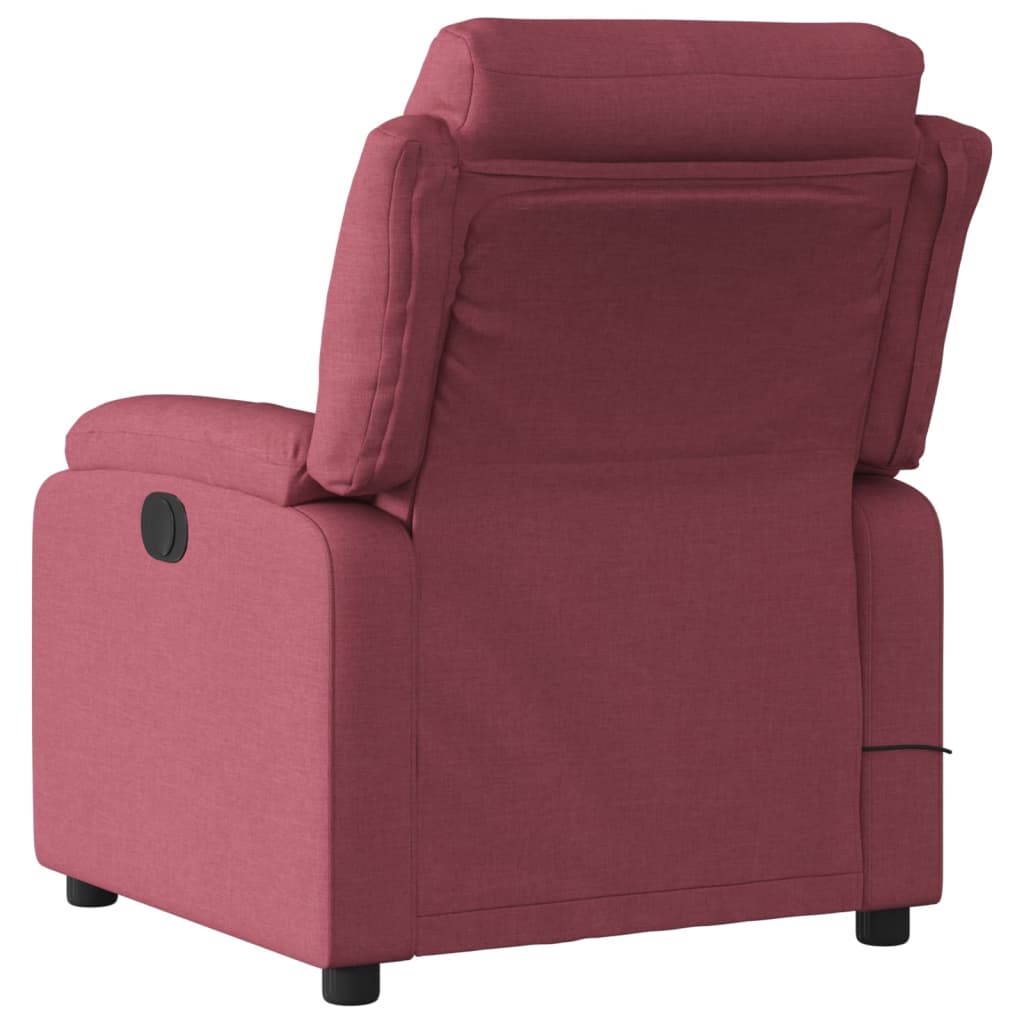 Fauteuil de massage électrique en tissu rouge vin