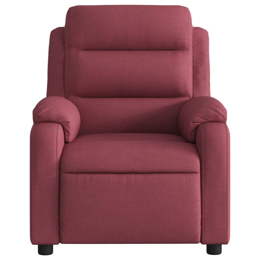 Fauteuil de massage électrique en tissu rouge vin