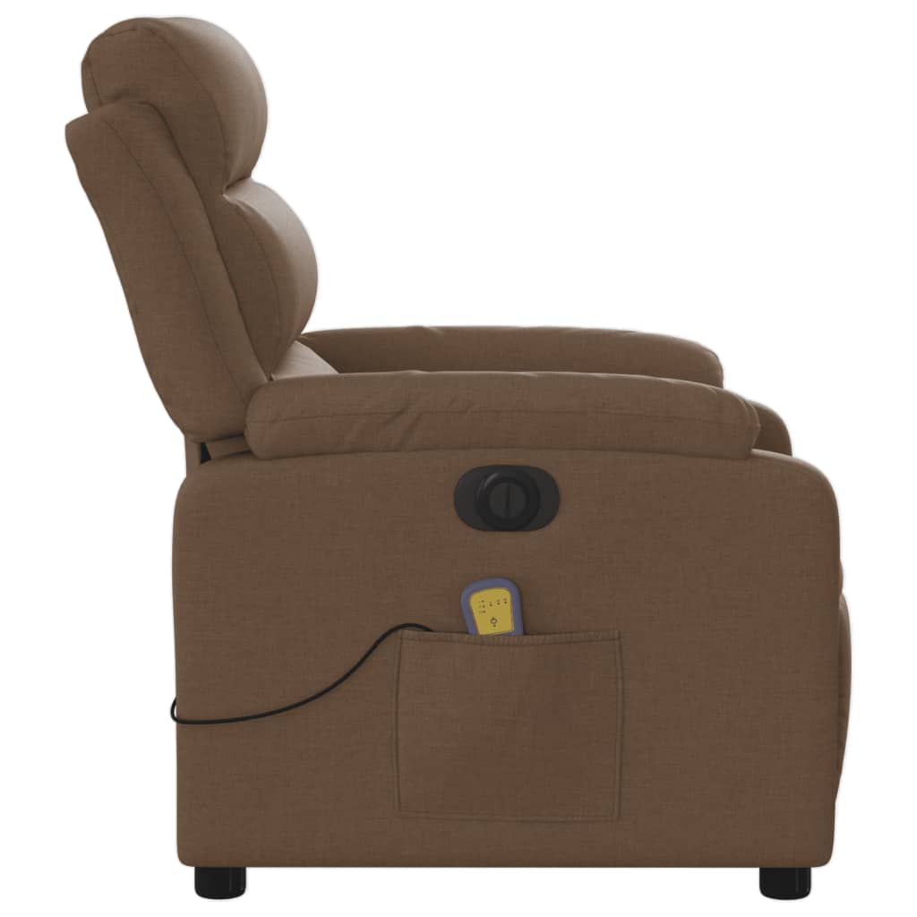 Fauteuil de massage électrique en tissu marron