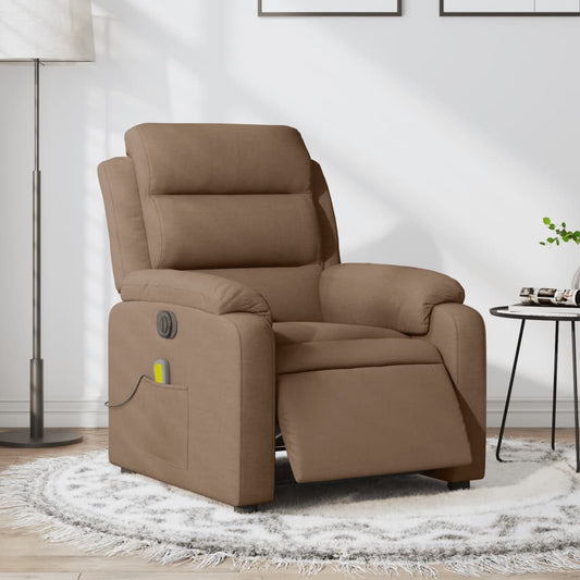 Fauteuil de massage électrique en tissu marron