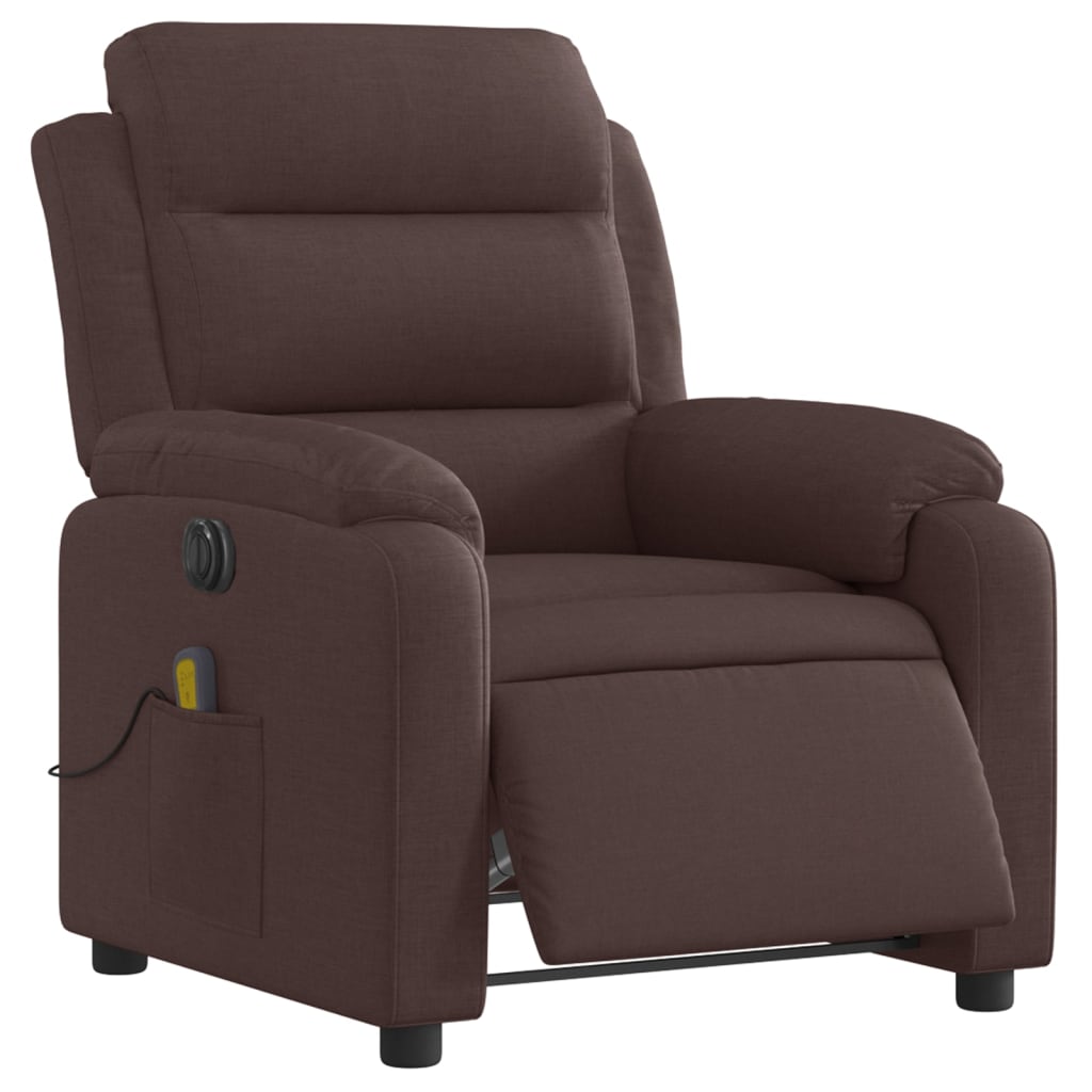 Electric Massage Chair Dark Brown Fabric