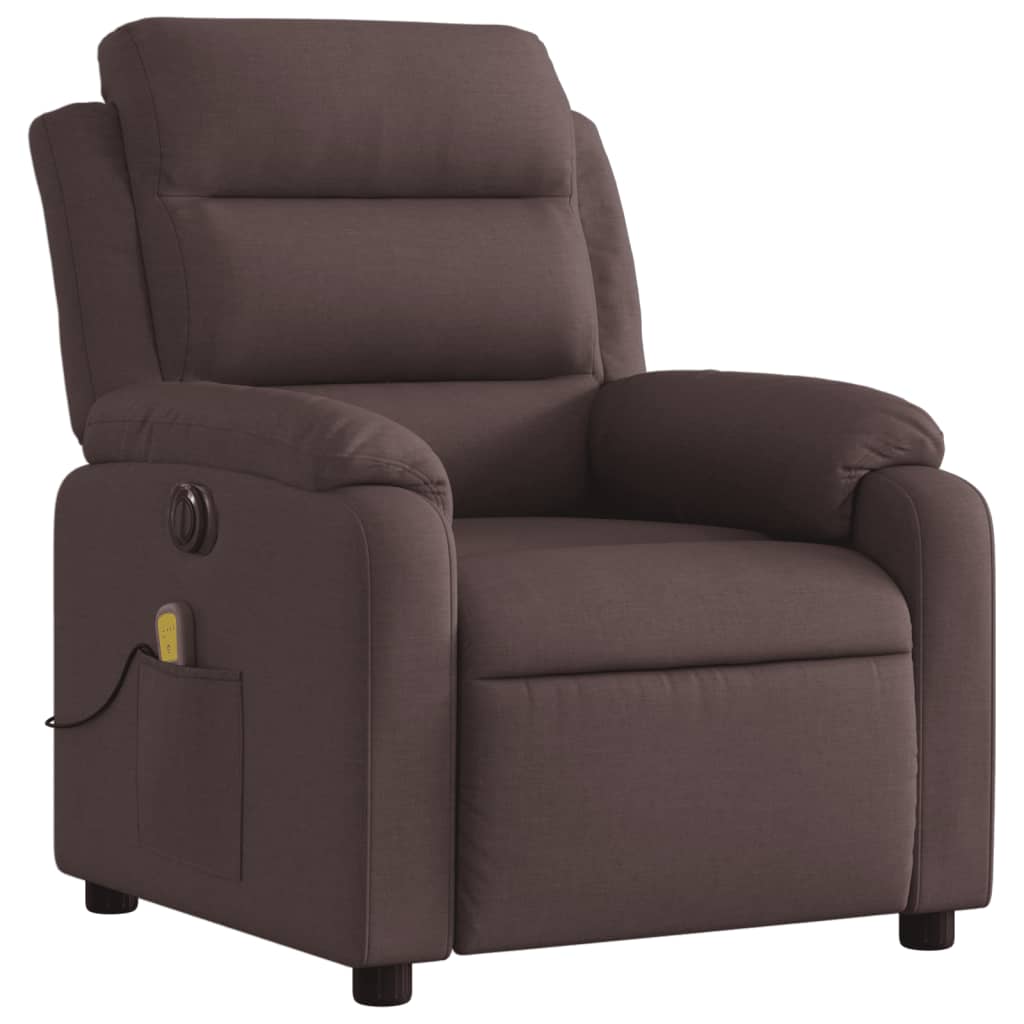 Electric Massage Chair Dark Brown Fabric