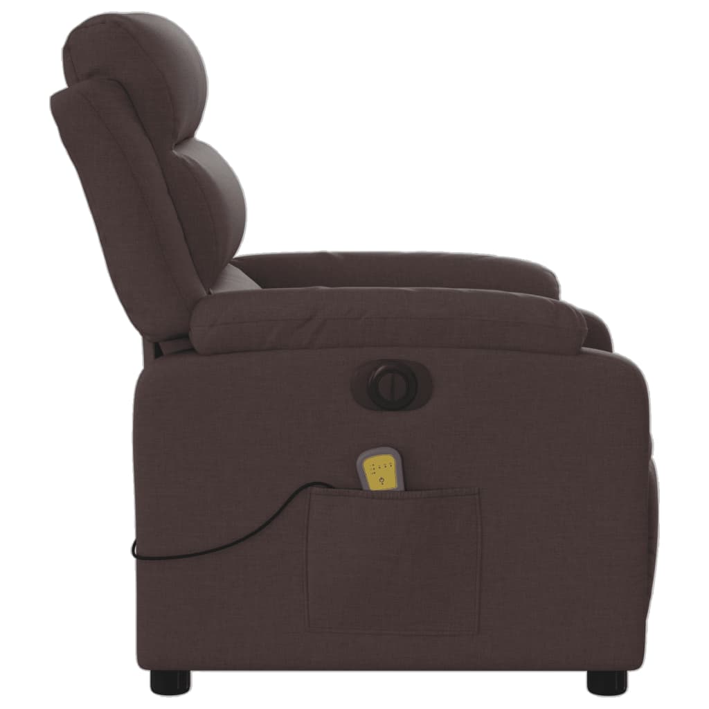 Electric Massage Chair Dark Brown Fabric