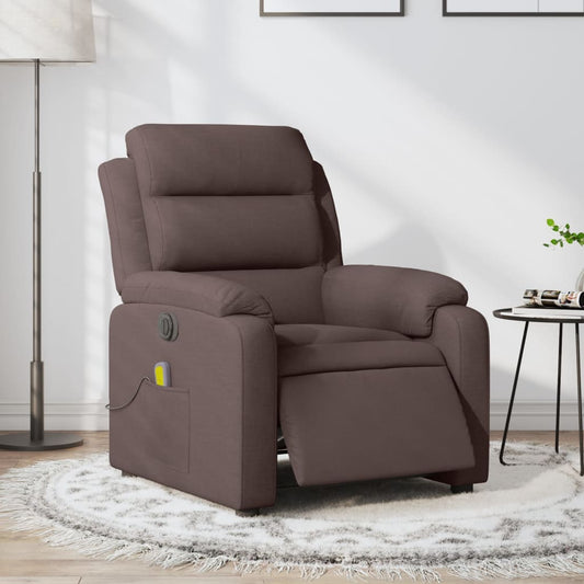 Electric Massage Chair Dark Brown Fabric