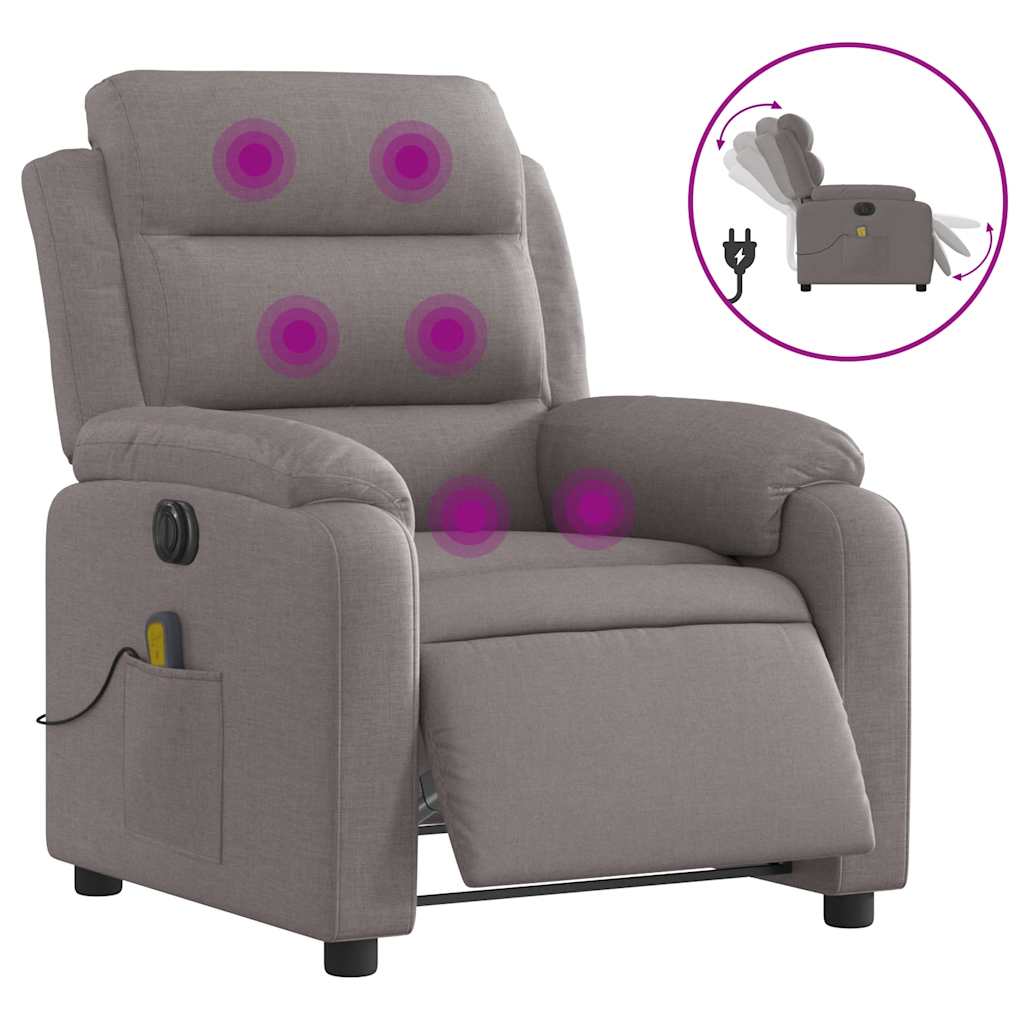 Fauteuil de massage électrique en tissu taupe