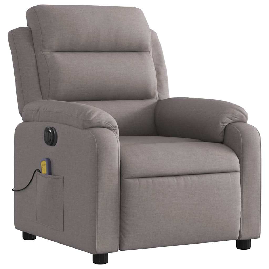 Fauteuil de massage électrique en tissu taupe