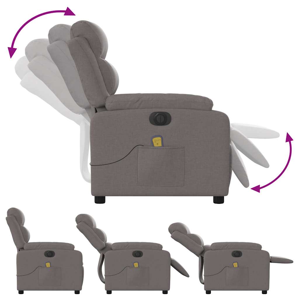 Fauteuil de massage électrique en tissu taupe