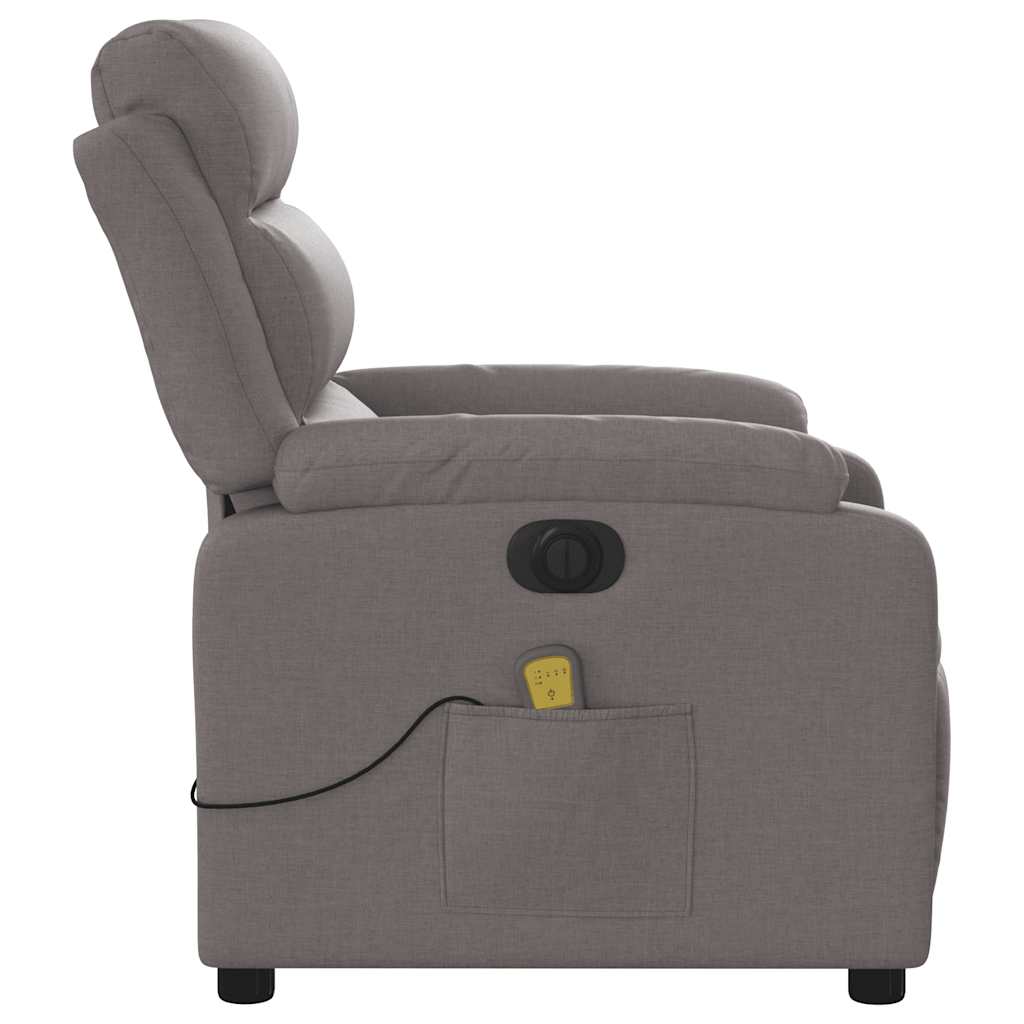 Fauteuil de massage électrique en tissu taupe