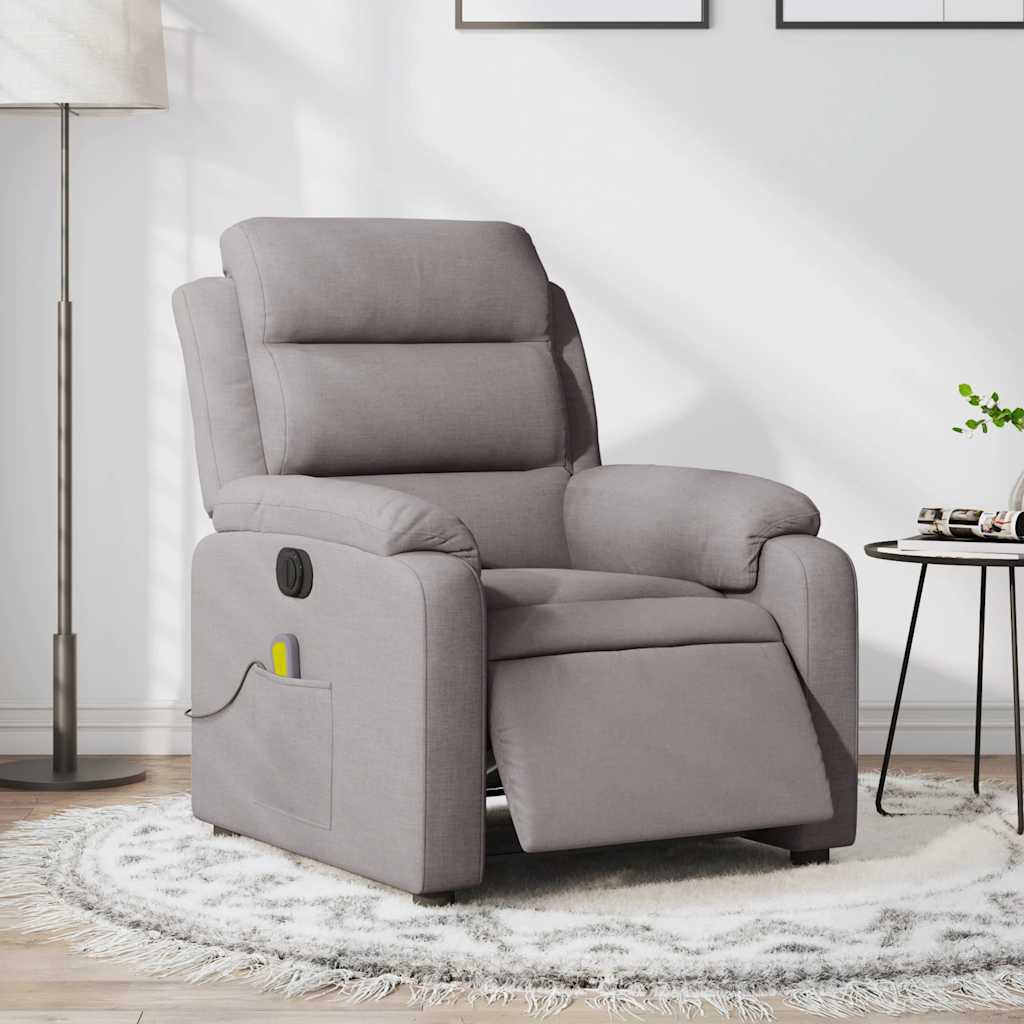 Fauteuil de massage électrique en tissu taupe