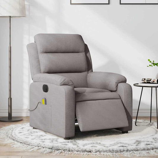 Fauteuil de massage électrique en tissu taupe