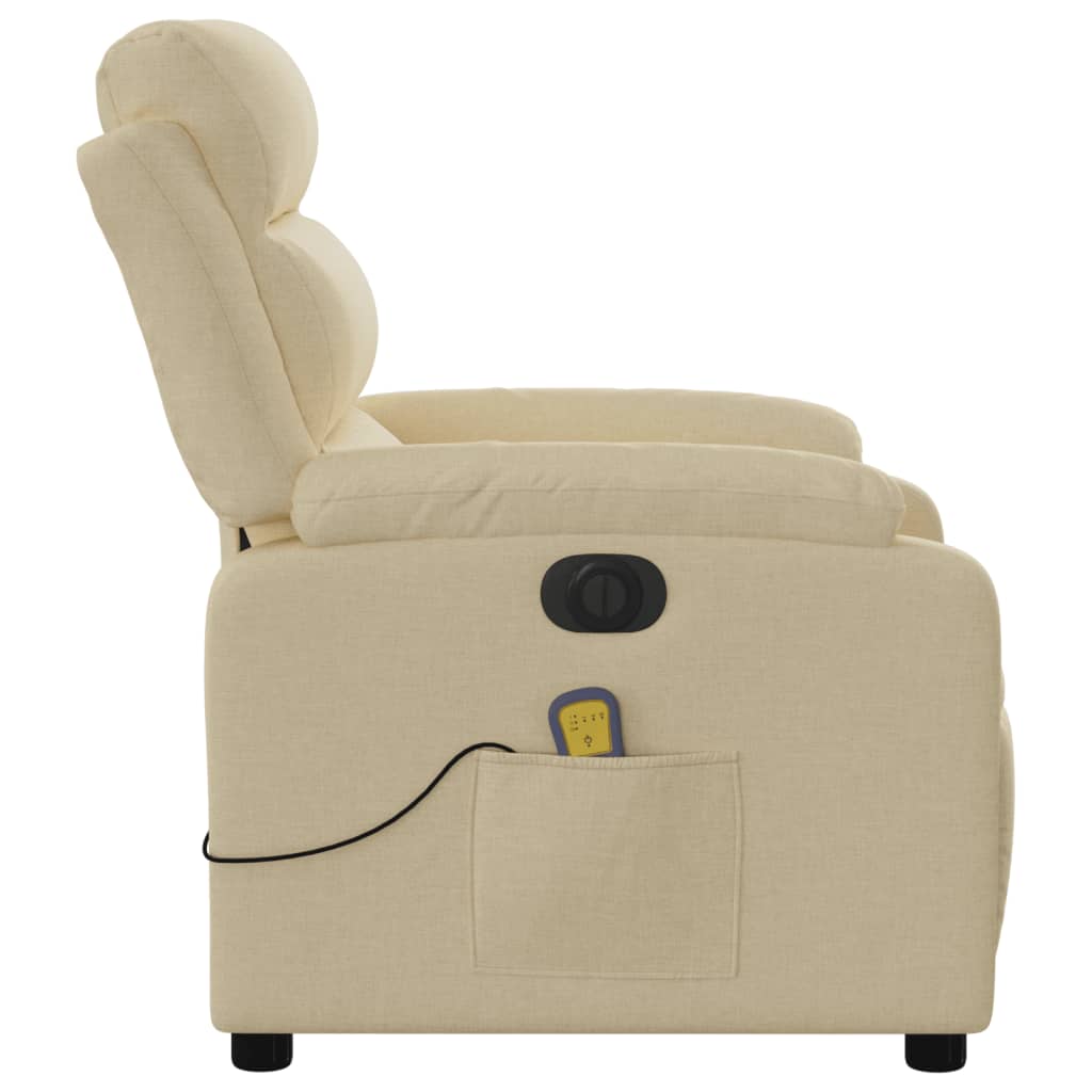Fauteuil de massage électrique en tissu crème