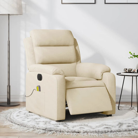 Fauteuil de massage électrique en tissu crème