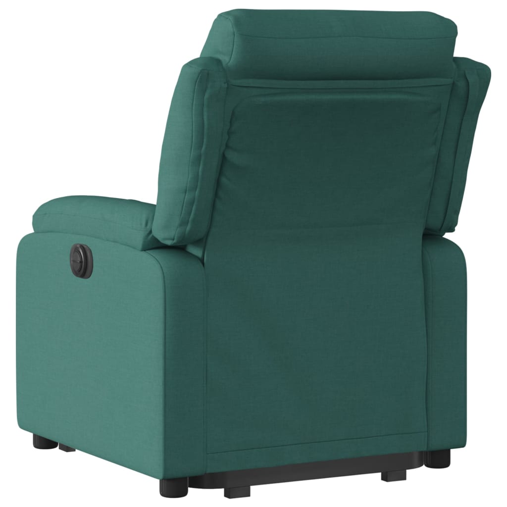 Fauteuil relax avec aide à la verticalisation en tissu vert foncé
