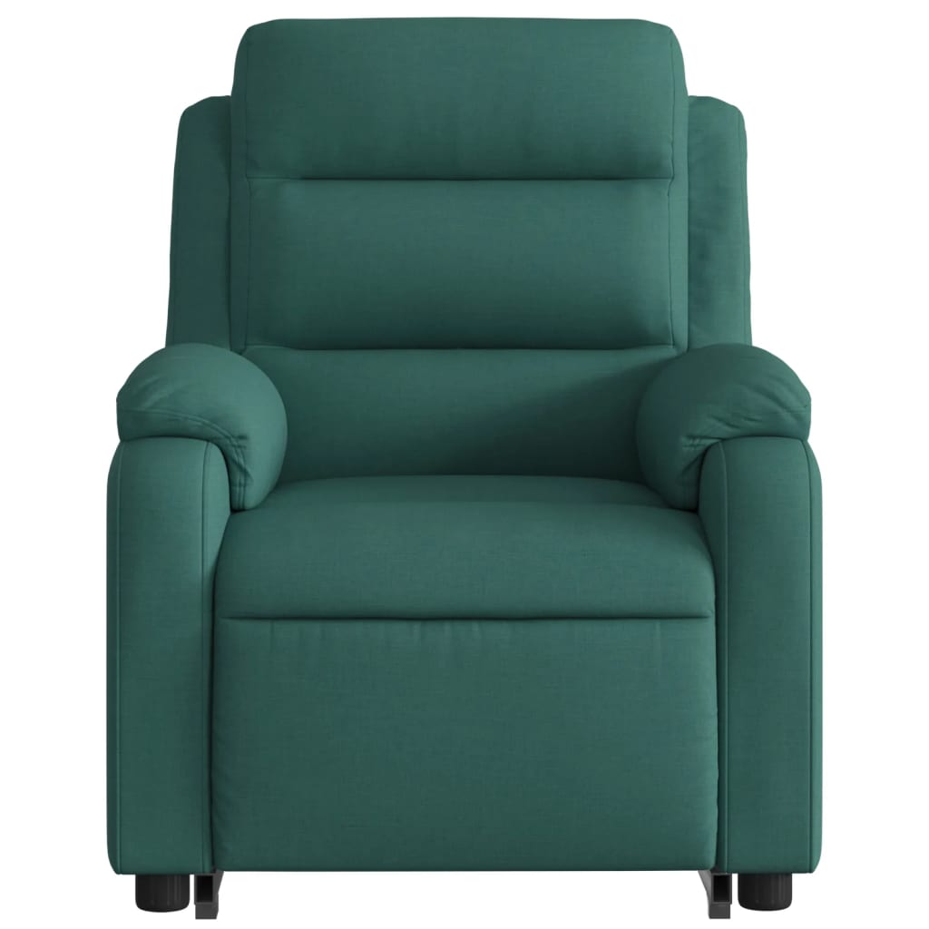 Fauteuil relax avec aide à la verticalisation en tissu vert foncé