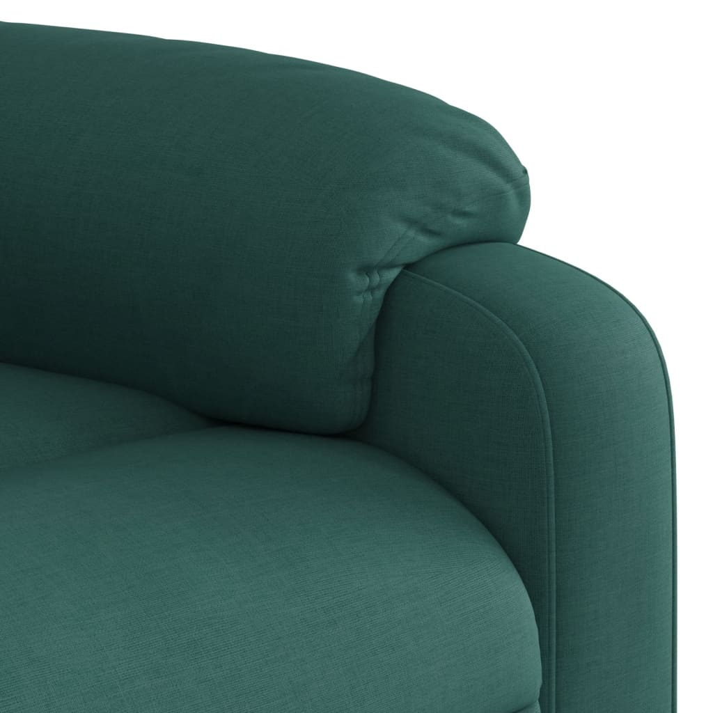 Fauteuil relax avec aide à la verticalisation en tissu vert foncé