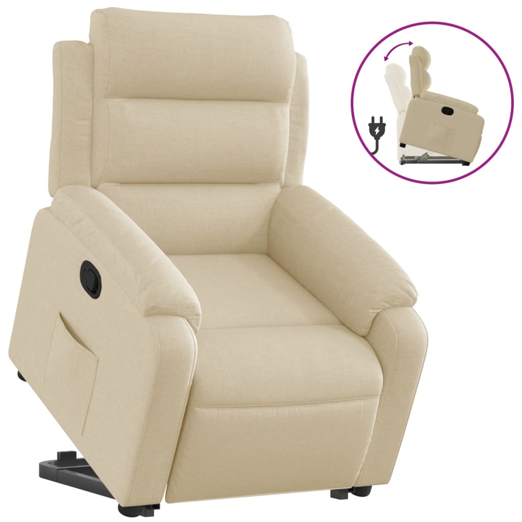 Relaxing chair with stand-up aid cream fabric