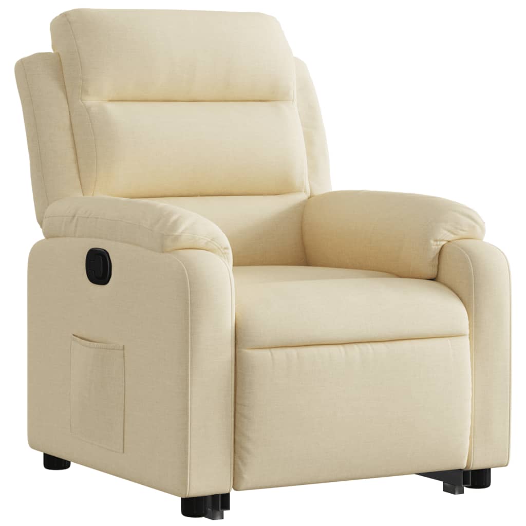 Relaxing chair with stand-up aid cream fabric