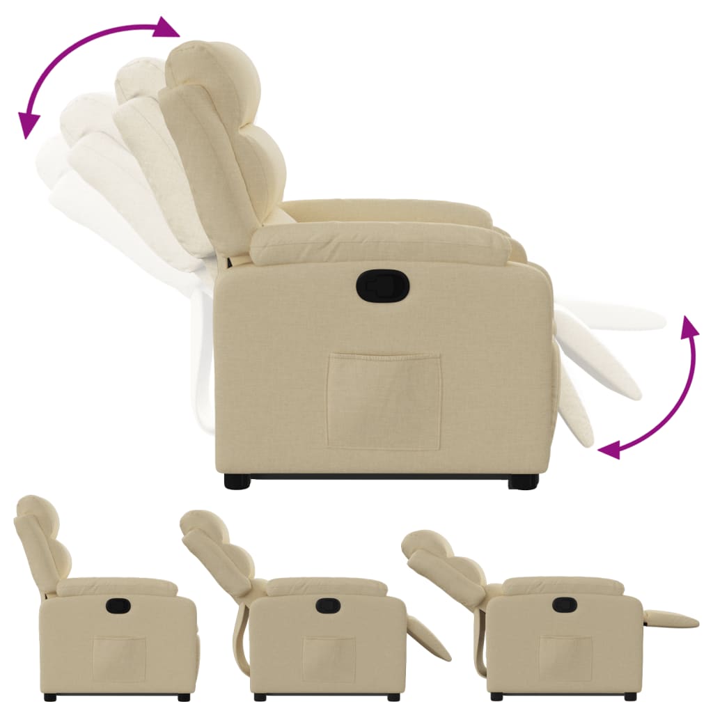 Relaxing chair with stand-up aid cream fabric