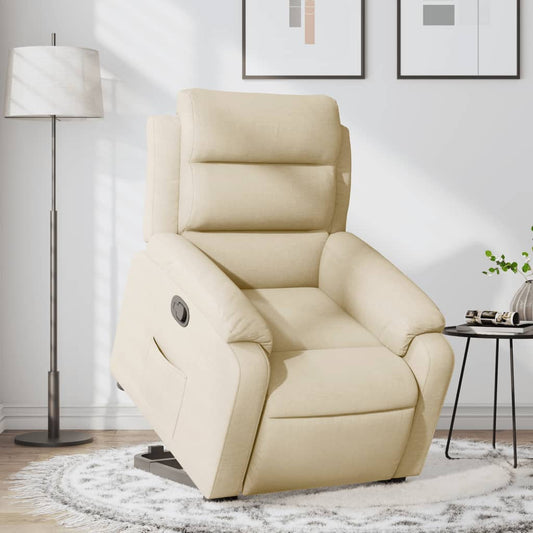 Relaxing chair with stand-up aid cream fabric