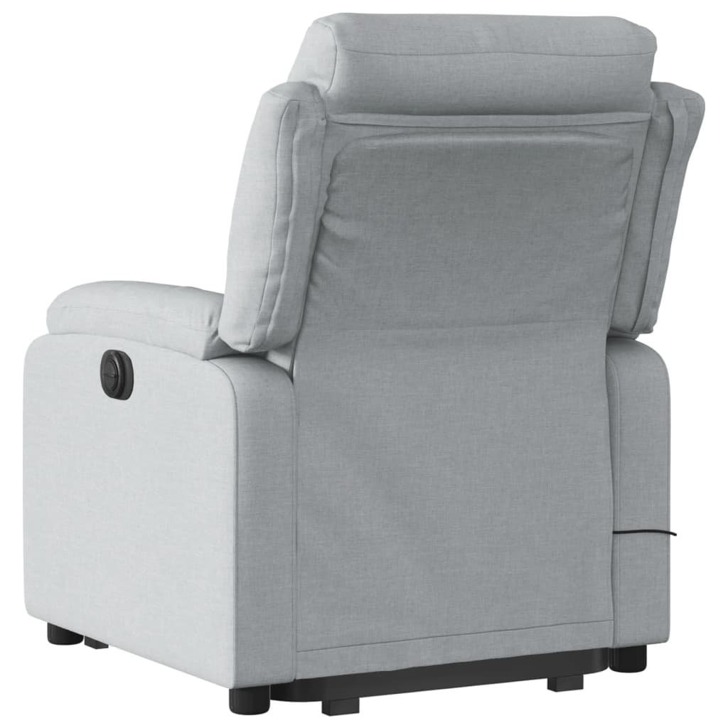 Fauteuil de massage avec aide à la verticalisation en tissu gris clair