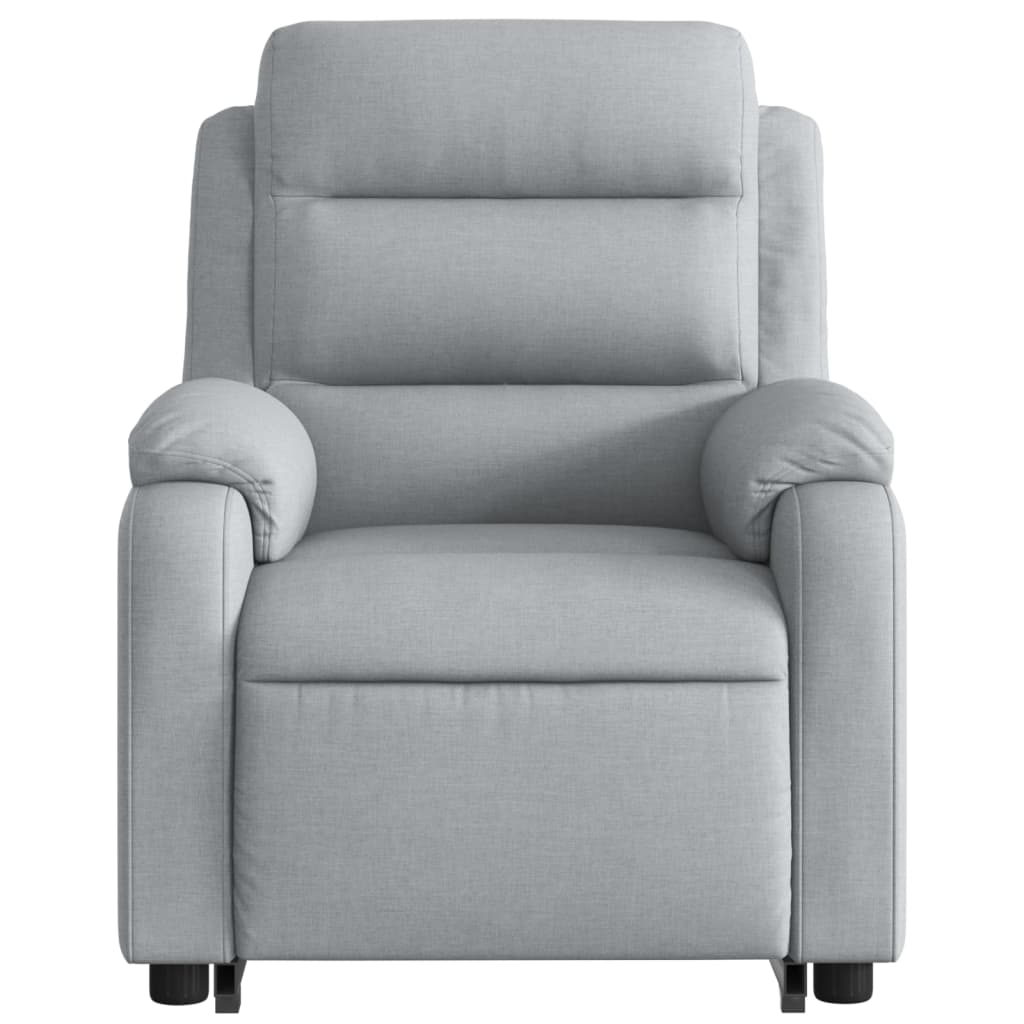Fauteuil de massage avec aide à la verticalisation en tissu gris clair