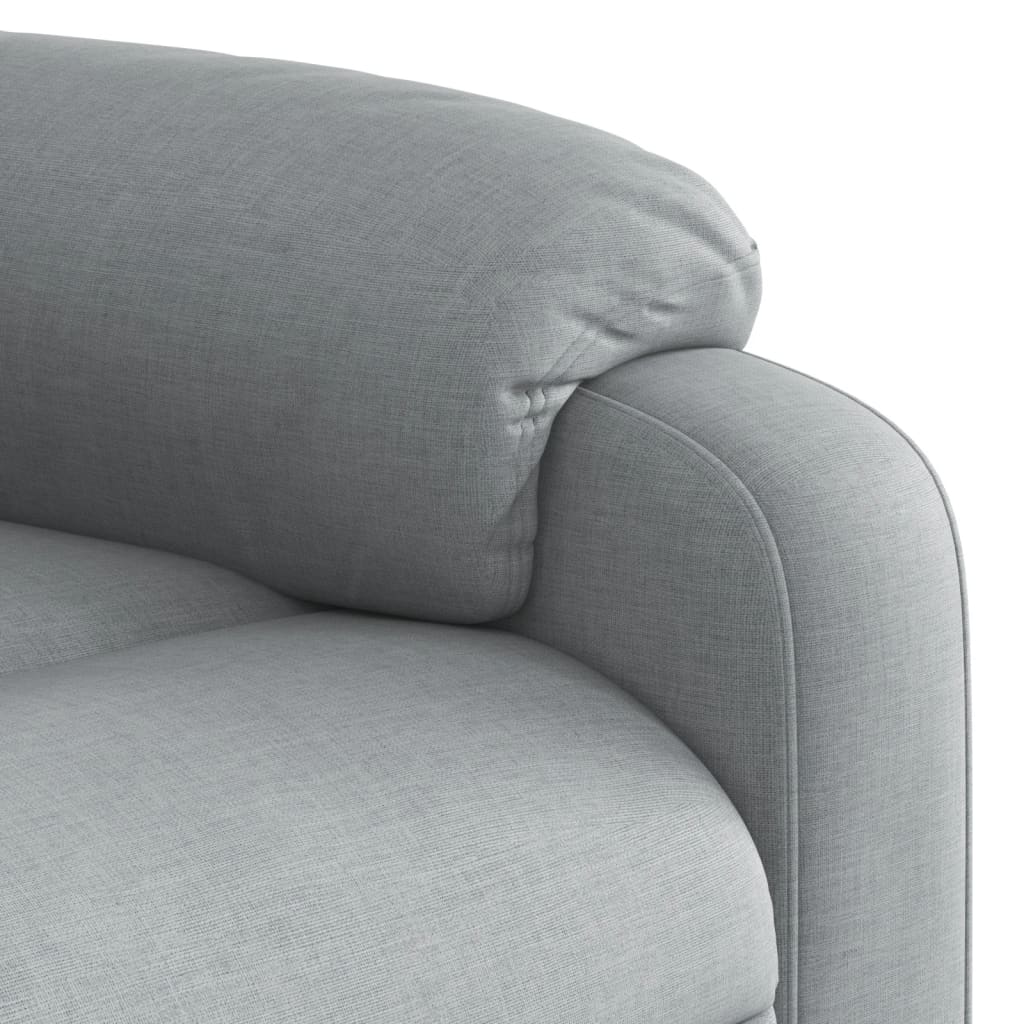 Fauteuil de massage avec aide à la verticalisation en tissu gris clair