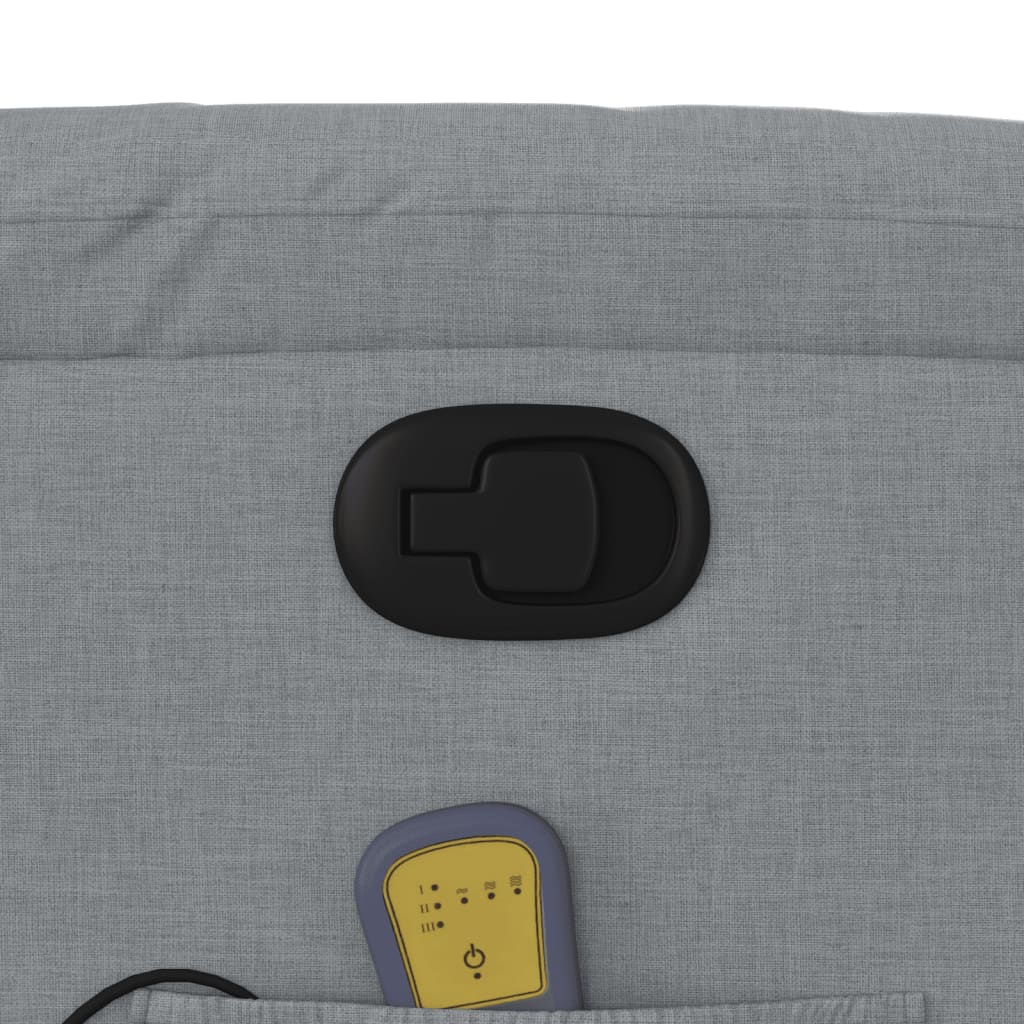 Fauteuil de massage avec aide à la verticalisation en tissu gris clair