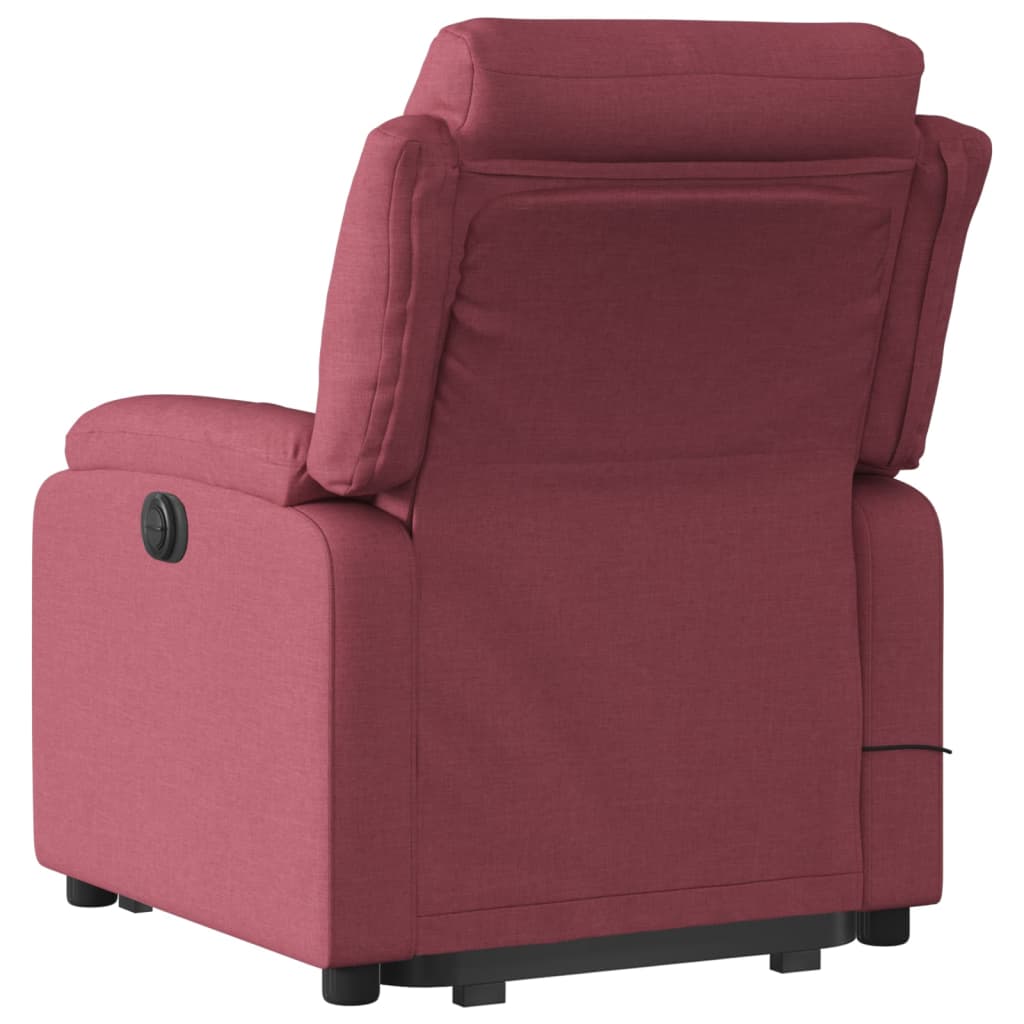 Fauteuil de massage avec aide à la verticalisation en tissu rouge vin