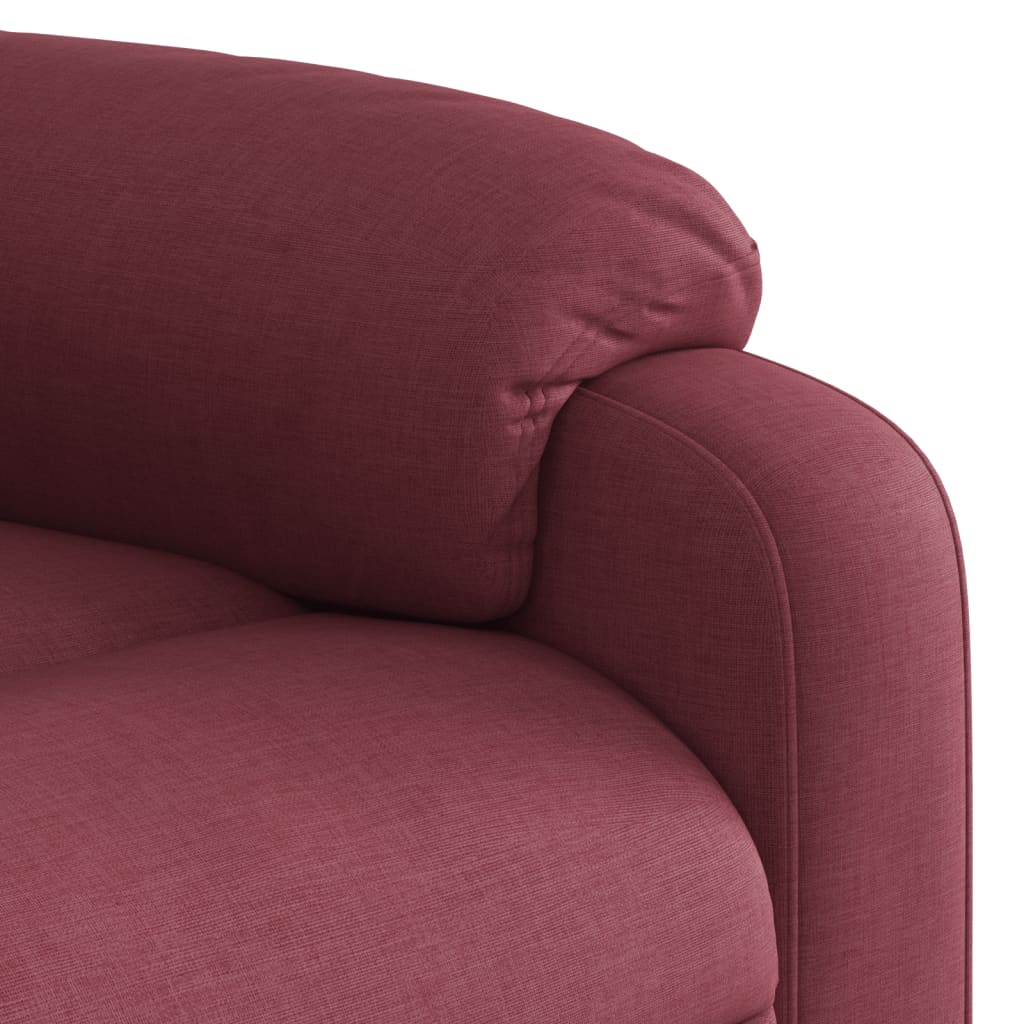 Fauteuil de massage avec aide à la verticalisation en tissu rouge vin