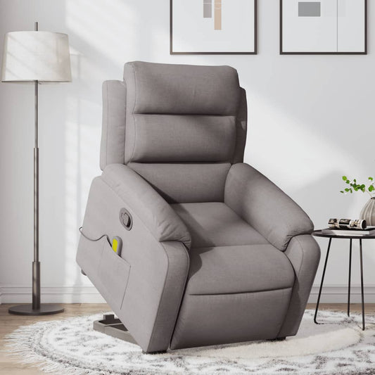 Fauteuil de massage avec aide au verticalisation en tissu taupe