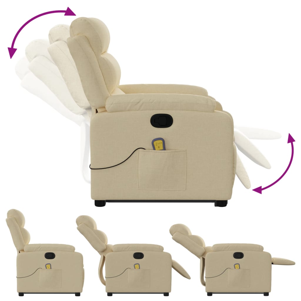 Massage chair with stand-up aid cream fabric
