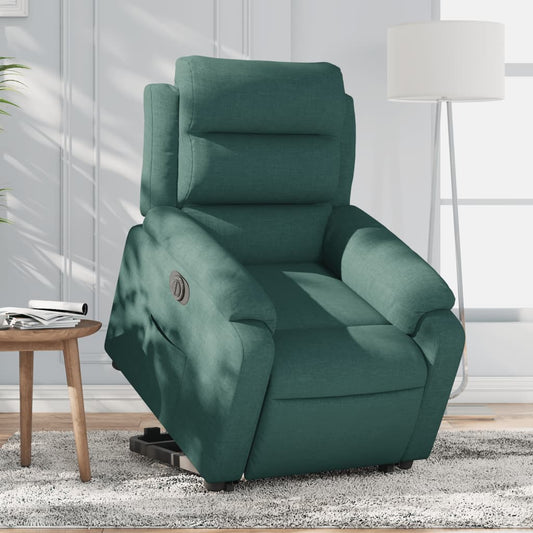 Fauteuil relax avec releveur électrique en tissu vert foncé