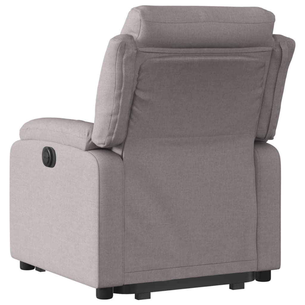Relaxing chair with electric riser in taupe fabric