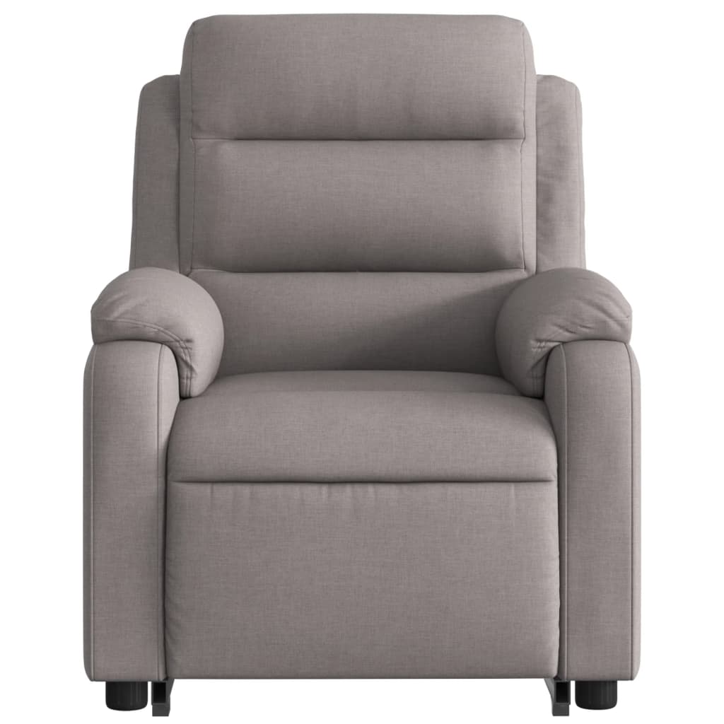 Relaxing chair with electric riser in taupe fabric