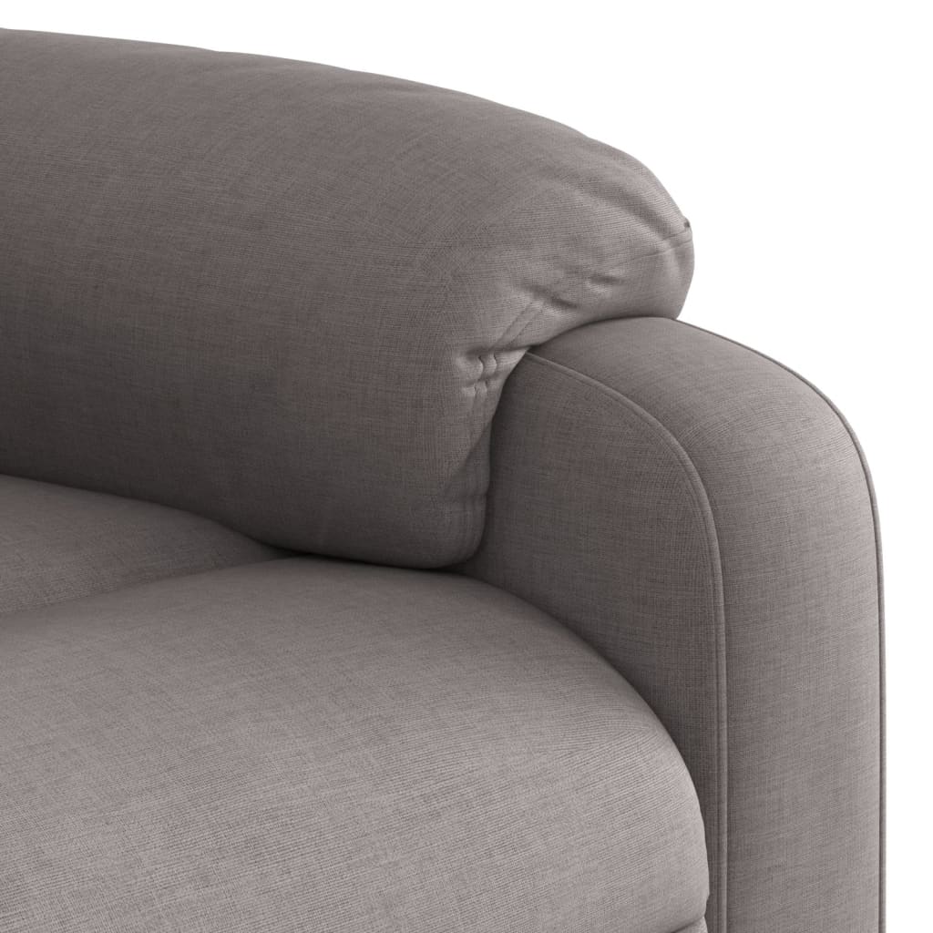 Relaxing chair with electric riser in taupe fabric