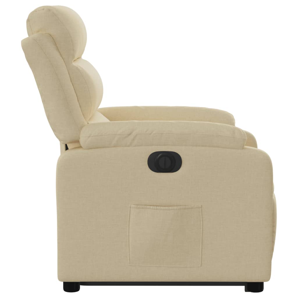 Relaxing chair with electric riser in cream fabric