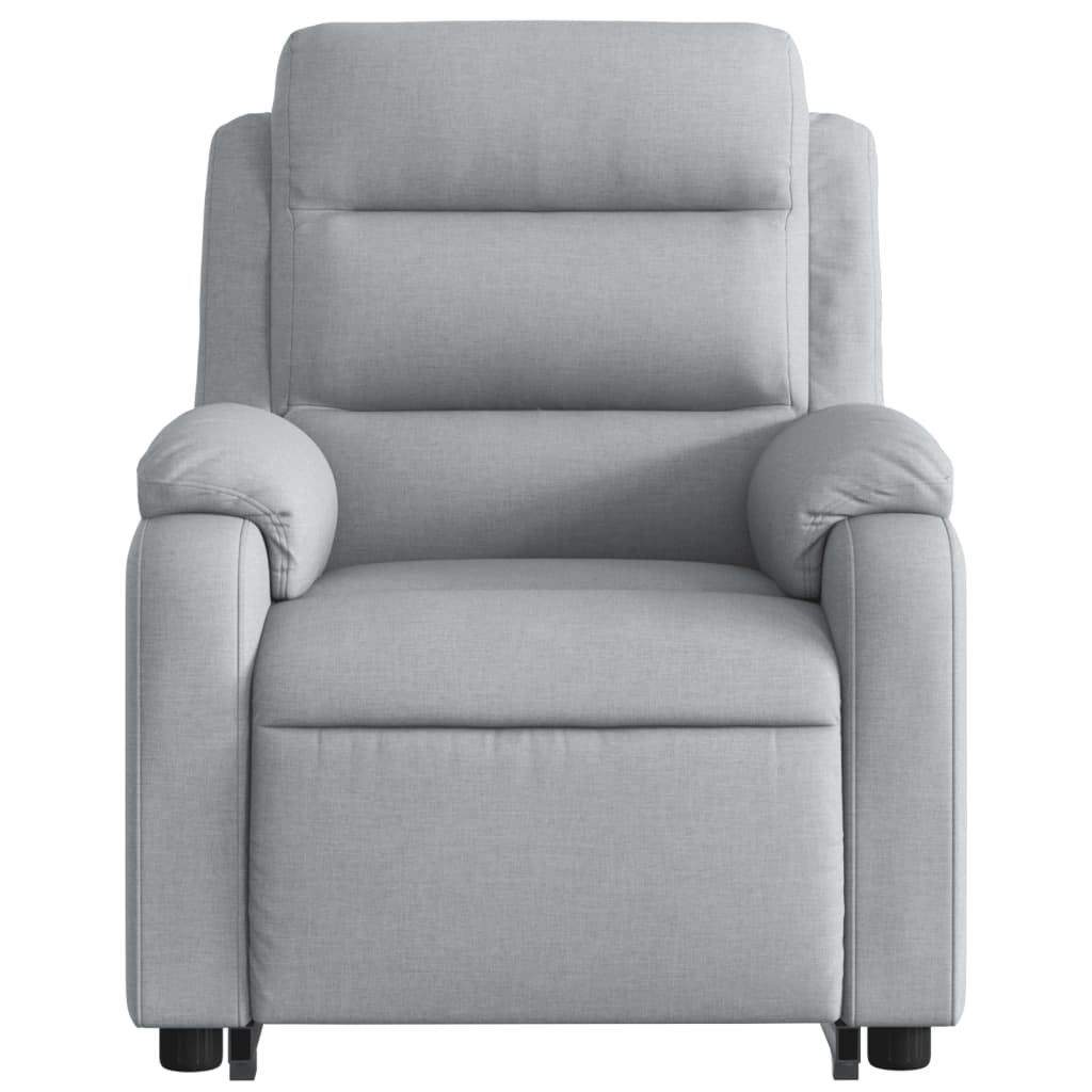 Fauteuil de massage électrique avec aide à la verticalisation en tissu gris clair