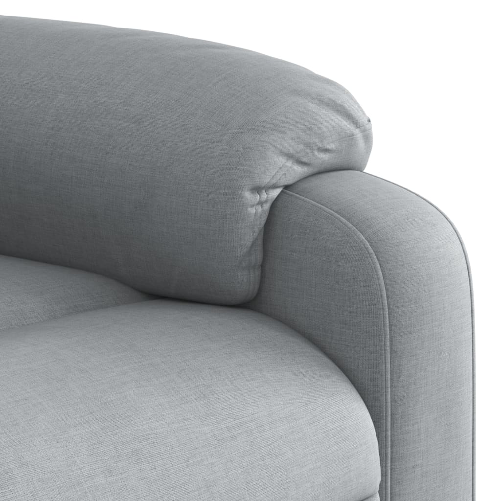 Fauteuil de massage électrique avec aide à la verticalisation en tissu gris clair
