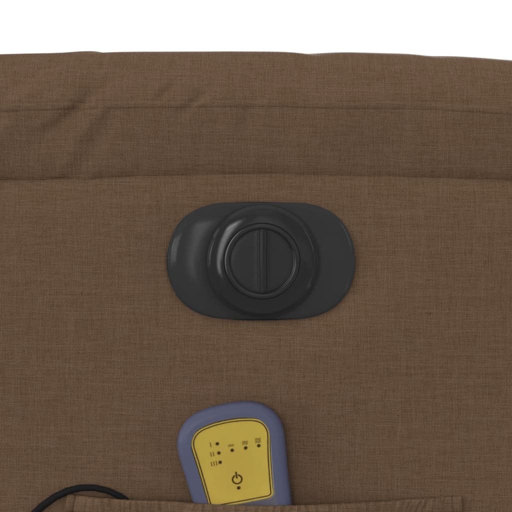 Fauteuil de massage électrique avec aide à la verticalisation en tissu marron
